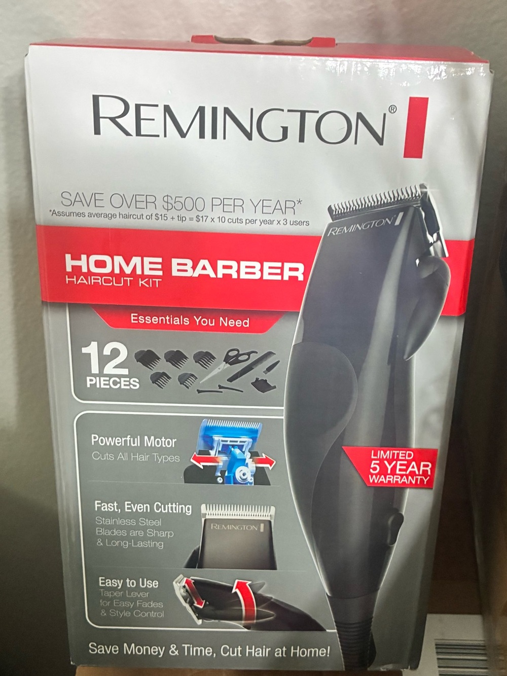 REMINGTON HOME BARBER 12pcs HAIRCUT  - New